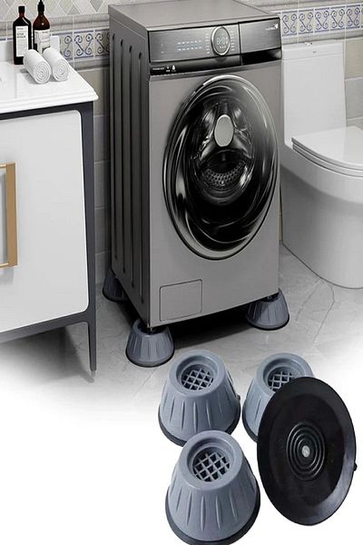 GoodSell Set de 4 stabilizatoare pentru mașină de spălat, anti-zgomot și anti-vibrații