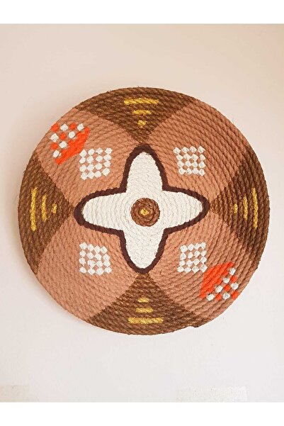 Joly El Yapımı Afrikan Tabak Etnik Hasır Tabak Seti Bohem Duvar Dekoru Afrika Tabak