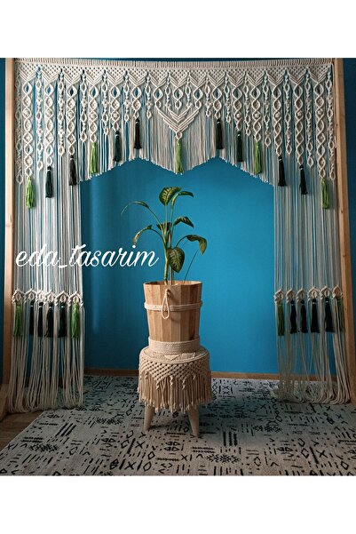 EdaTasarım Makrome Fon Perde "Olive"