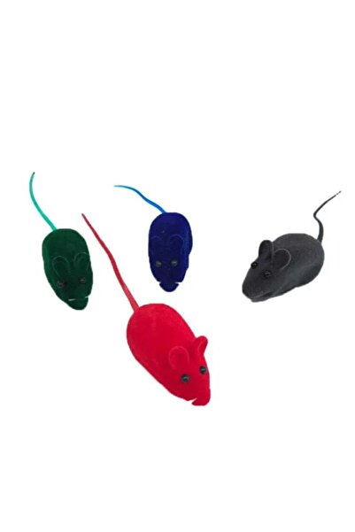 mywarehouse Kedi Oyuncak 4 Lü Renkli Öten Sesli Fare
