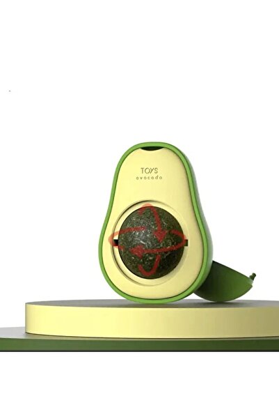 mywarehouse Doğal Catnipli Yenilebilir Dönen Kedi Nanesi Otu Oyun Topu Top Oyuncak Kedi Yalama Topu Avokado