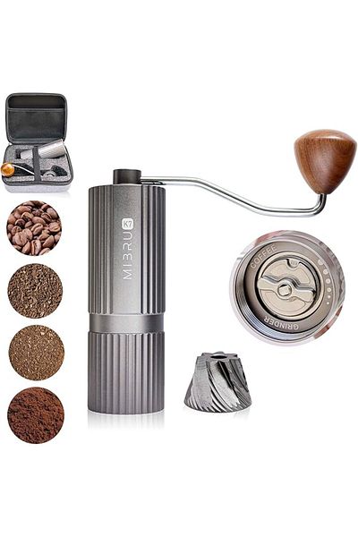MIBRU Coffee manual grinder SS burr K7 gray