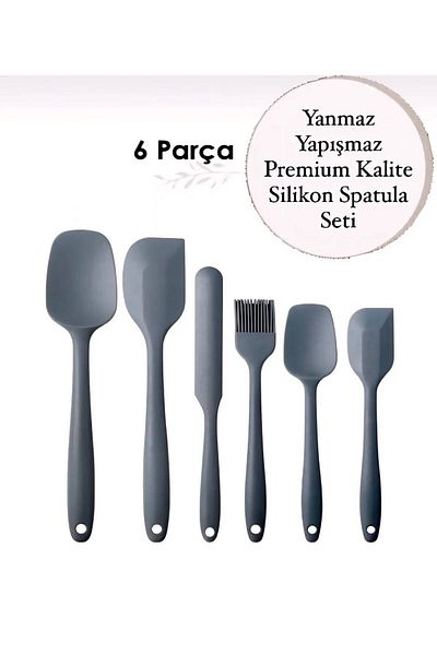 hsyn 6-piece Non-stick Kitchen Spatula Set - Pastry, Silicone, Egg Brush and Spoon Knife