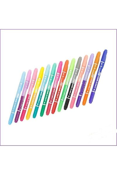 Dong-A My Color 2 Tone - قلم مزدوج الرأس 0.7 و0.3 طرف لباد 9 ألوان