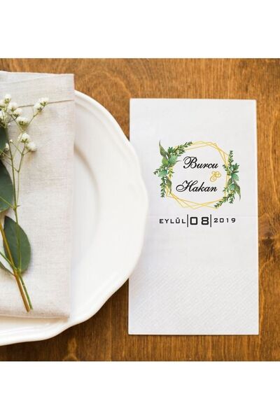 Hediyenza Baskılı Söz Düğün Nişan Peçetesi Sunum Peçetesi 002 20 Adet