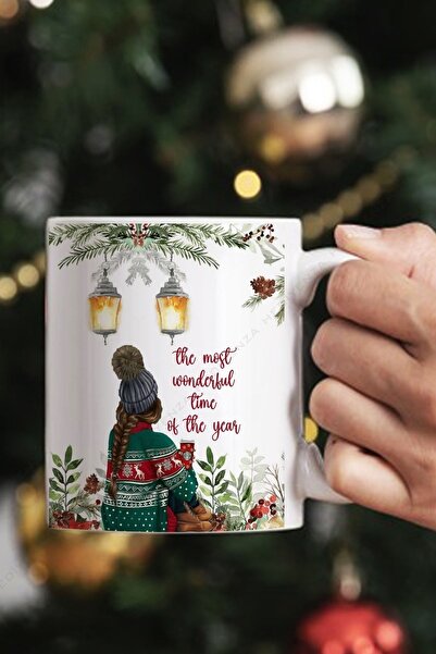 Hediyenza The Most Wonderful Time Yeni Yıl Yılbaşı Baskılı Kupa Bardak / Mug
