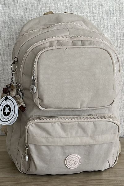 MORCA Fcstore Crinkle Fabric Αδιάβροχο μεσαίου μεγέθους Dirty Beige Clinker Backpack/laptop School Bag
