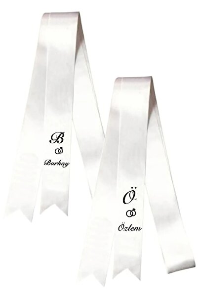 Hediyenza Nişan Düğün Gelin Damat Takı Kurdelesi Tören Kurdelesi Saten Beyaz ...