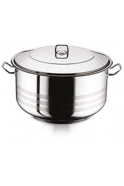 Hascevher Gastro Steel Pot 34X23 cm Steel Lid-Steel Handle