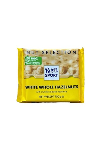 Transmed RİTTER SPORT WHİTE WHOLE HAZELNUT (TANE FINDIKLI BEYAZ) 100 GR *10'LU