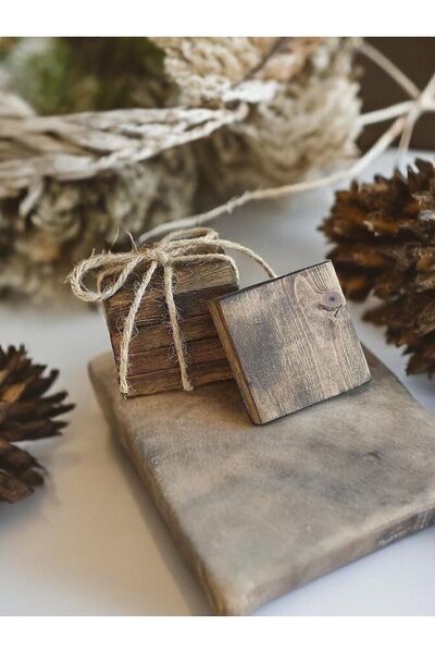 Generic Brand Wooden Square Coasters - 4 Pieces
