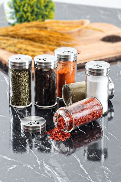 Perotti 13671 Model Simplico 6 Pieces - Salt Bowl, Pepper Bowl and Spice Bowl Set 125 ml Glass