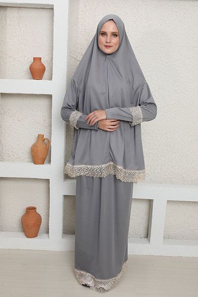 Kutay Collection Double Piece Seasonal Hijab Prayer Dress - Anti-Sweat Clothing and Flowy Ferace