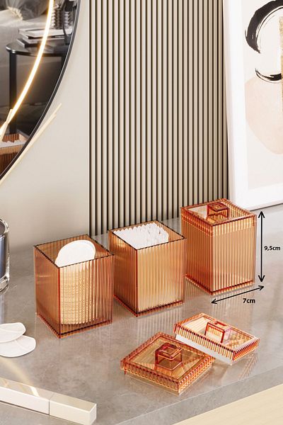 Pufwin Home Set organizator multifuncțional din bumbac și bumbac pentru machiaj 3 buc