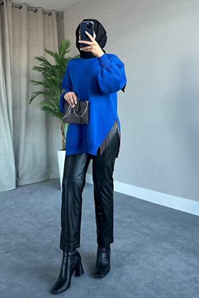 Şule Giyim Yarı Zincirli Triko Kazak Haki