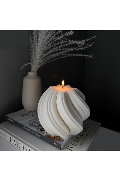 HogART Design Dalga Burgu Silikon Mum Kalıp