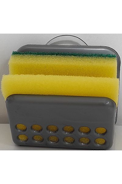 isgstore Main Shop Practical Suction Cup Sponge Mat Sponge Hanger Sponge Gift Holder Anthracite Color M-128