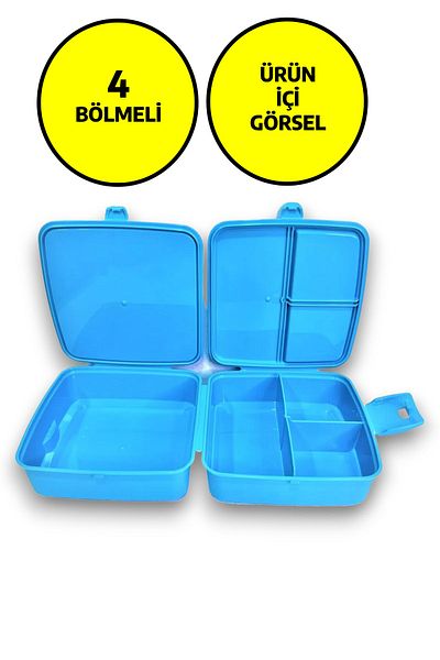 Open Home Concept Rock Star Blue Premium Lunch Box - 4 Compartments