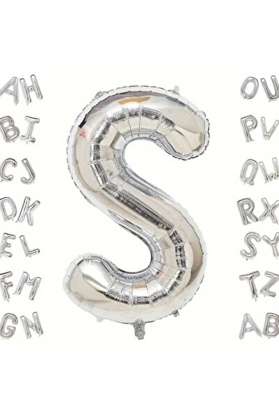 PARTİ AŞKI Gümüş Harf Folyo Balon 16 Inç 35 Cm & Küçük Boy Doğum Günü Parti B...