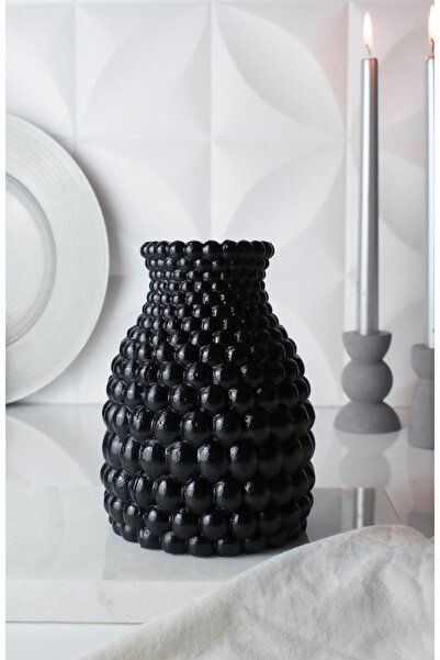 LALEZEN HOME Honeycomb Black Vase