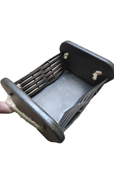 Özkar Wooden Bread Basket Bread Box Gray White