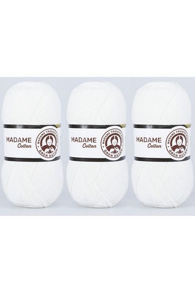 Ören Bayan Madame Cotton 100% Πλεκτό Χειροποίητο - 3 Τεμάχια Χρώμα Λευκό