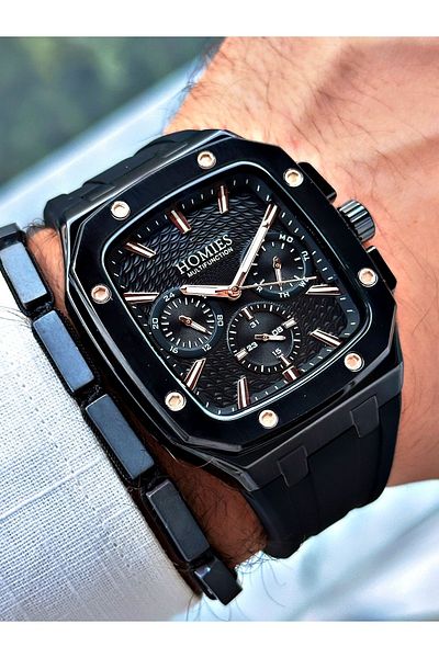 Homies Homi̇es Black Men's Wristwatch with Bracelet Gift