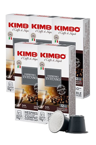 Kimbo Intenso Nespresso Uyumlu Kapsül Kahve (10’lu Kutuda) (5 Kutu)