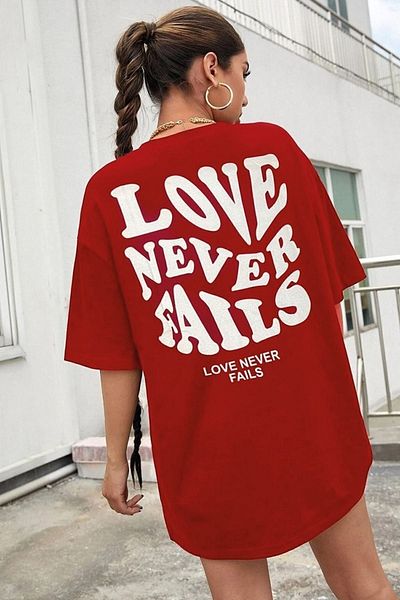 uyguntarz Μπλουζάκι Unisex Love Never Fails με στάμπα