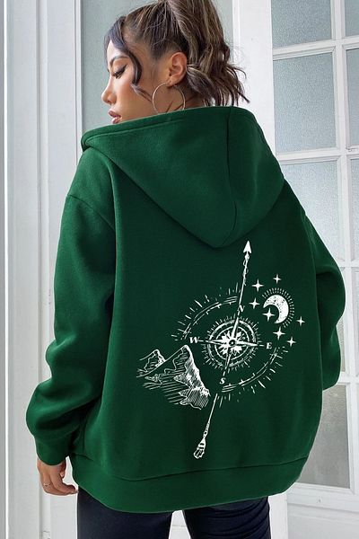 uyguntarz Φούτερ με στάμπα Unisex Compass Back