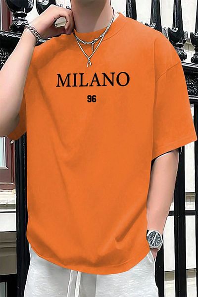 uyguntarz Milano Bedrucktes Herren-T-Shirt in Übergröße