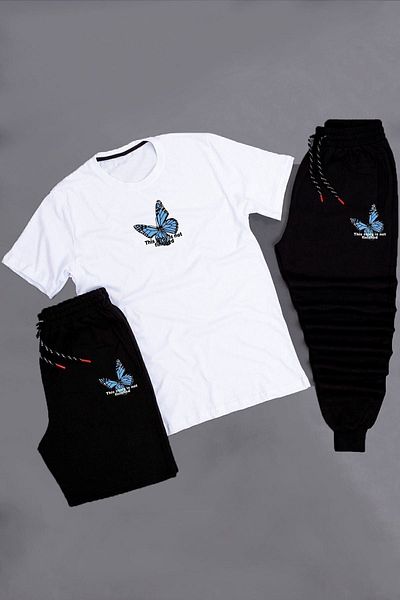 trendypassion Συνδυασμός σετ γυμναστικής 3 τεμαχίων Unisex με στάμπα πεταλούδας