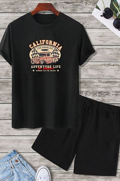 uyguntarz California Print Shorts Set