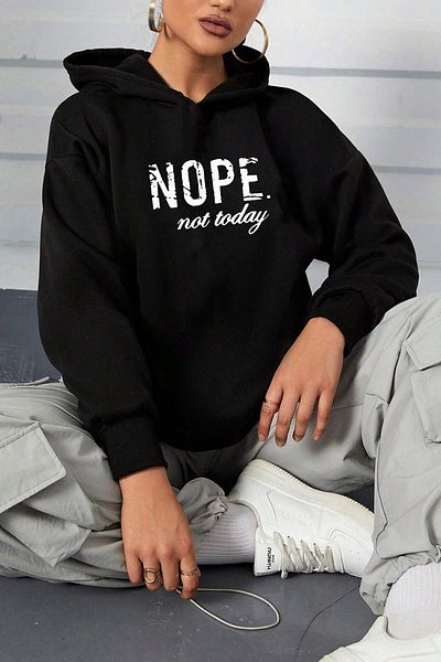 uyguntarz Унисекс суичър с щампа Nope