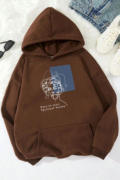 uyguntarz Unisex-Sweatshirt mit minimalistischem Linienzeichnungsdruck