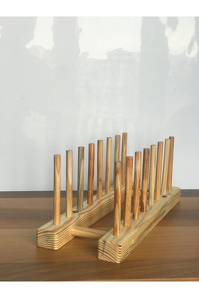 lata ahşap Wooden Decorative Plate Holder - Plate Stand