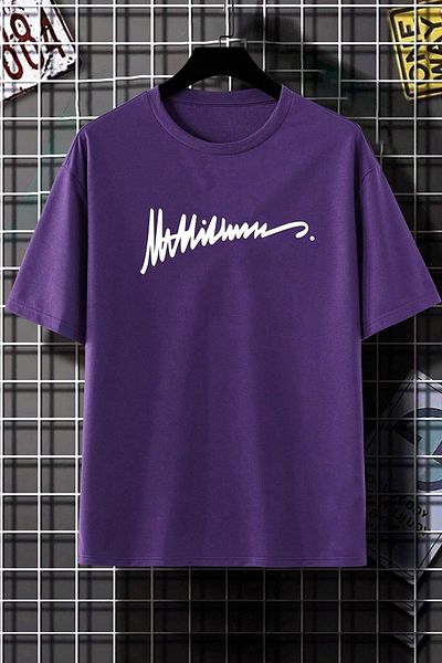 uyguntarz Übergroßes bedrucktes T-Shirt für Herren