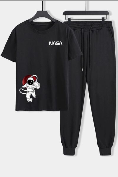 uyguntarz Unisex Nasa Baskılı 2'li Eşofman Takımı