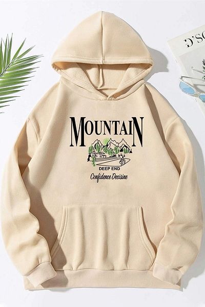 uyguntarz Unisex φούτερ με στάμπα Montain