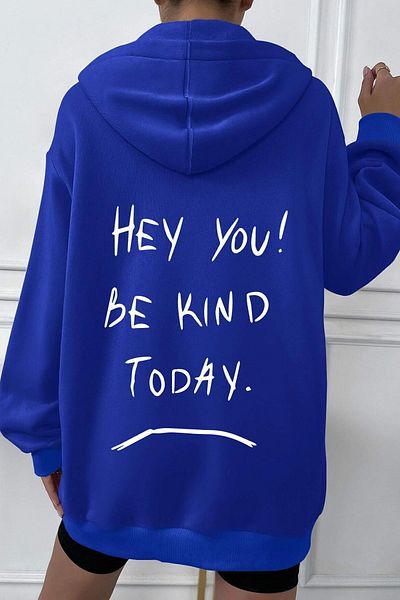 uyguntarz Unisex Oversize Hey you printed φούτερ