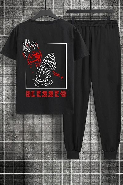 uyguntarz Σετ γυμναστικής 2 τεμαχίων Unisex Blesseb Printed