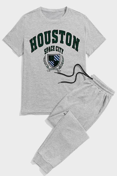 uyguntarz Trainingsanzugset mit Houston-Aufdruck, Unisex