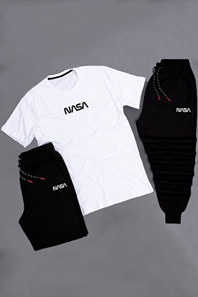 trendypassion 3-teilige Unisex-Trainingsanzug-Set-Kombination mit Nasa-Aufdruck