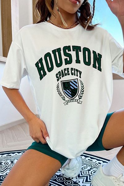 uyguntarz Μπλουζάκι Unisex Houston Space City με τυπωμένο σχέδιο