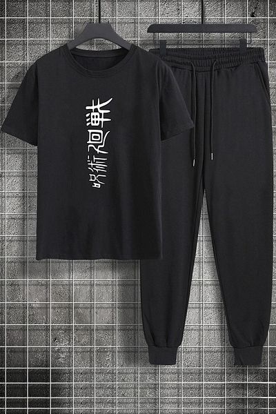 uyguntarz Unisex Jujutsu Kaisen Σετ φόρμας στάμπας 2 τεμαχίων