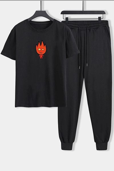 uyguntarz Σετ γυμναστικής 2 τεμαχίων Unisex Fire Avatar Printed
