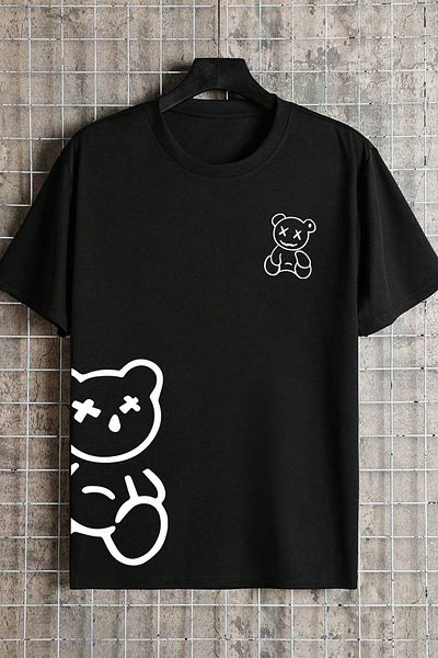uyguntarz Unisex T-Shirt mit Aufdruck „Draw Bear“