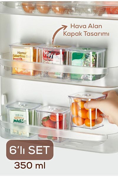 Vienev Clear Closet Organizer - Set of 6 Storage Box with Lid