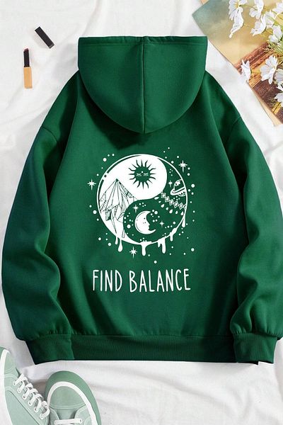uyguntarz Φούτερ με σχέδιο Unisex Yin & Yang