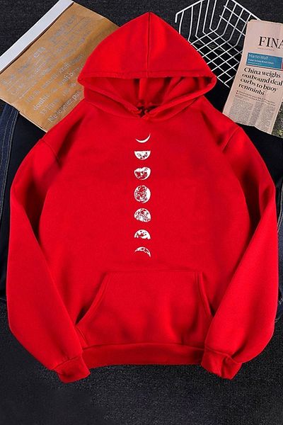 uyguntarz Unisex-Sweatshirt mit Mondphasen-Aufdruck